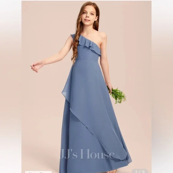 blue dress for baby girl Pink Mermaid Satin Strapless Bridesmaid Dress MBD272